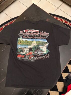 Harley-Davidson Black Susquehanna Valley 25th Anniversary Graphic Tee L